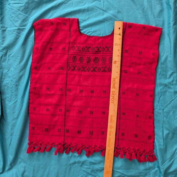 Mexican blouse top huipil red and black lightweight, OS, never worn - Picture 5 of 11